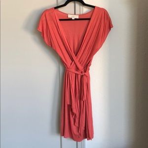 Burnt orange mini dress with removable waist tie